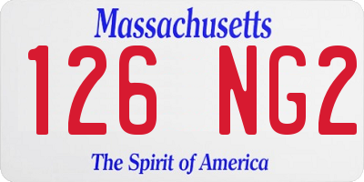 MA license plate 126NG2