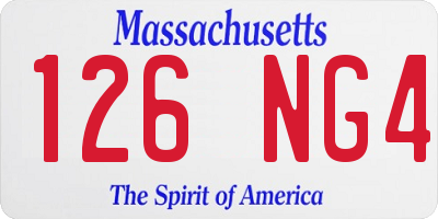 MA license plate 126NG4