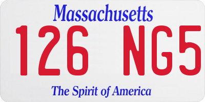 MA license plate 126NG5