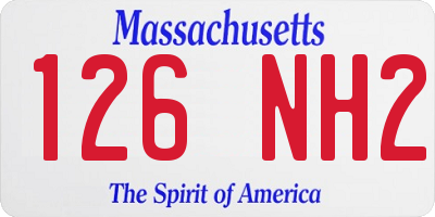 MA license plate 126NH2