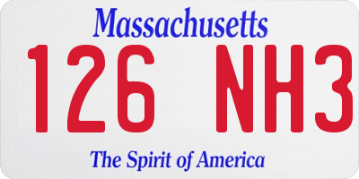 MA license plate 126NH3