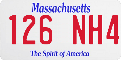 MA license plate 126NH4