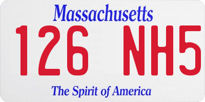 MA license plate 126NH5