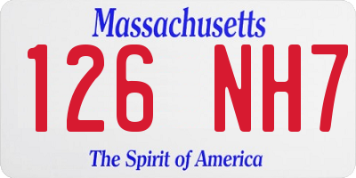 MA license plate 126NH7