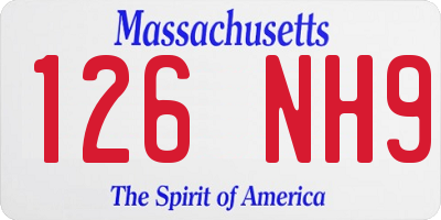 MA license plate 126NH9