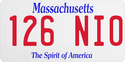 MA license plate 126NI0