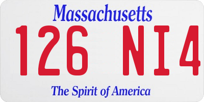 MA license plate 126NI4