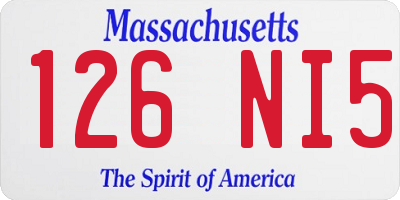 MA license plate 126NI5