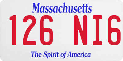 MA license plate 126NI6
