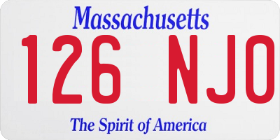 MA license plate 126NJ0