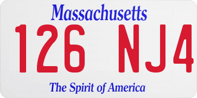 MA license plate 126NJ4