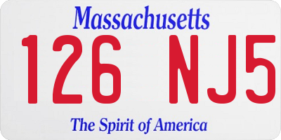MA license plate 126NJ5