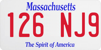 MA license plate 126NJ9
