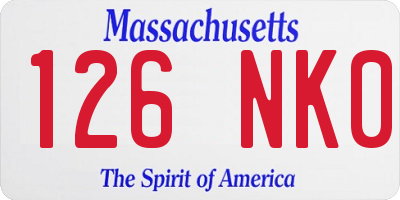 MA license plate 126NK0
