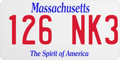 MA license plate 126NK3