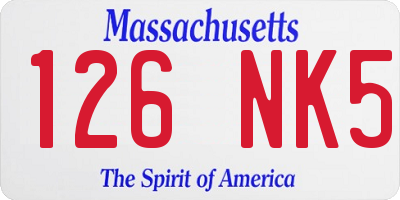 MA license plate 126NK5