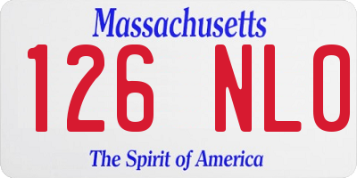 MA license plate 126NL0