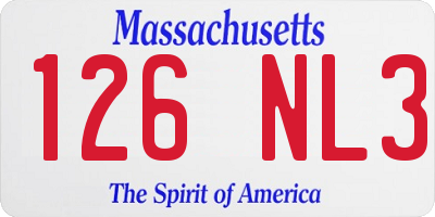 MA license plate 126NL3