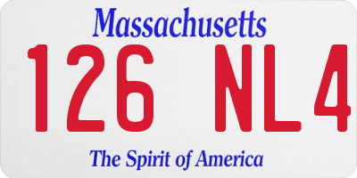 MA license plate 126NL4