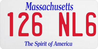 MA license plate 126NL6