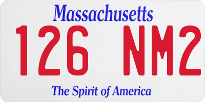 MA license plate 126NM2