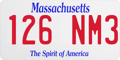 MA license plate 126NM3