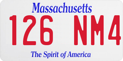 MA license plate 126NM4