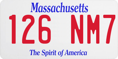 MA license plate 126NM7