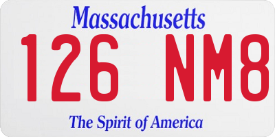 MA license plate 126NM8