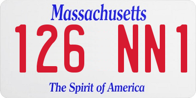 MA license plate 126NN1