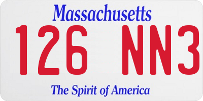 MA license plate 126NN3