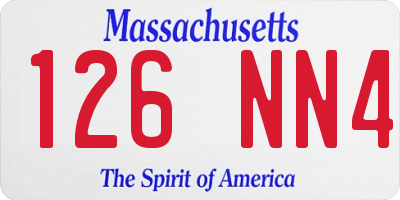 MA license plate 126NN4