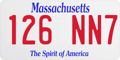 MA license plate 126NN7