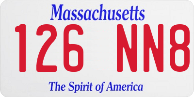 MA license plate 126NN8