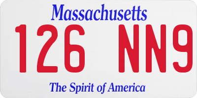 MA license plate 126NN9
