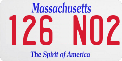 MA license plate 126NO2