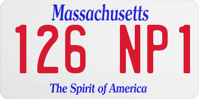 MA license plate 126NP1