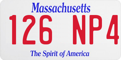MA license plate 126NP4