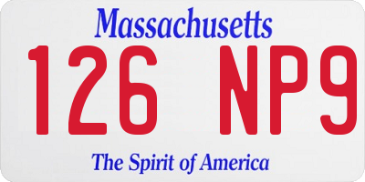 MA license plate 126NP9
