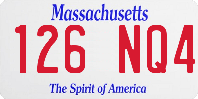 MA license plate 126NQ4