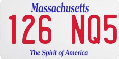 MA license plate 126NQ5