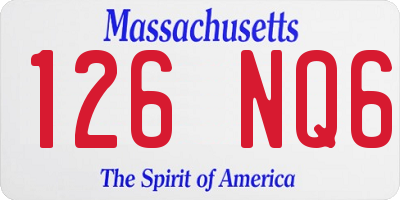 MA license plate 126NQ6