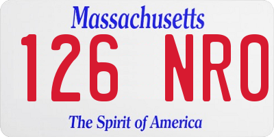 MA license plate 126NR0