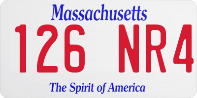 MA license plate 126NR4