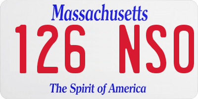 MA license plate 126NS0