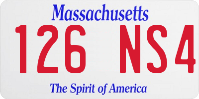 MA license plate 126NS4