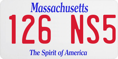 MA license plate 126NS5