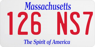 MA license plate 126NS7