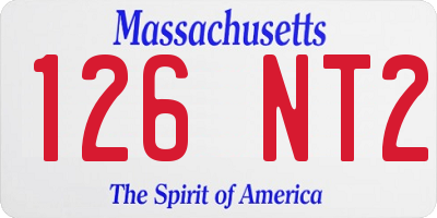 MA license plate 126NT2