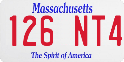 MA license plate 126NT4